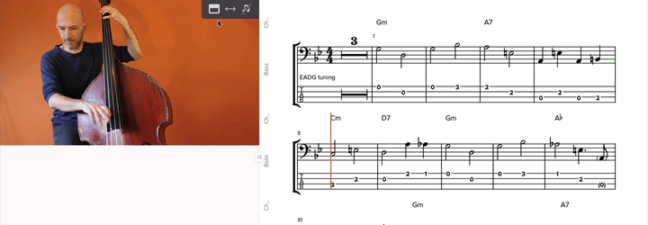 Showing/hiding parts and notations, Soundslice help